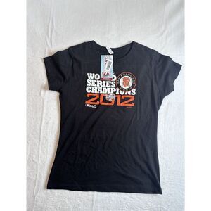 Alstyle Majestic 2012 San Fransisco Giants Champions Black Shirt Women's Large *